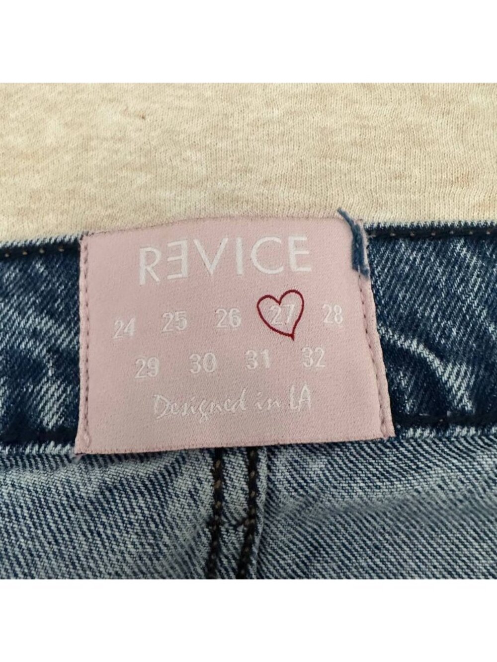 Revice Denim Women's Blue Acid Wash V-Waist High Rise Straight Leg Jeans Sz 27 - Picture 4 of 8